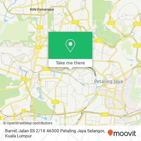 Peta Barrel, Jalan SS 2 / 18 46300 Petaling Jaya Selangor