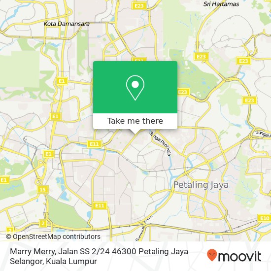 Peta Marry Merry, Jalan SS 2 / 24 46300 Petaling Jaya Selangor