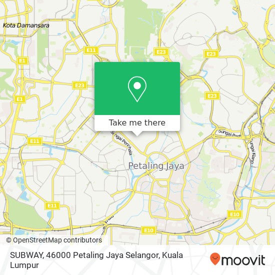 Peta SUBWAY, 46000 Petaling Jaya Selangor