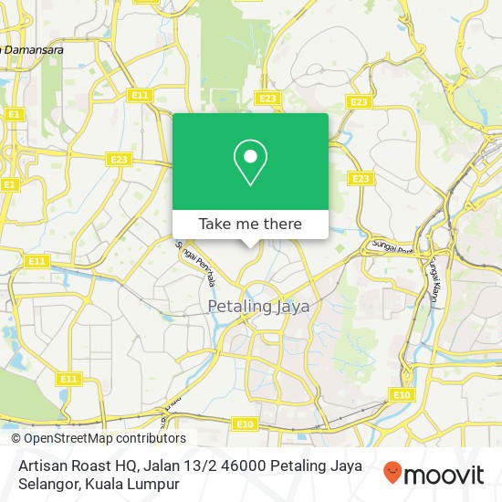 Peta Artisan Roast HQ, Jalan 13 / 2 46000 Petaling Jaya Selangor