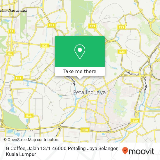 G Coffee, Jalan 13 / 1 46000 Petaling Jaya Selangor map