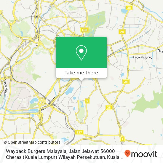 Wayback Burgers Malaysia, Jalan Jelawat 56000 Cheras (Kuala Lumpur) Wilayah Persekutuan map