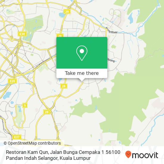 Peta Restoran Kam Qun, Jalan Bunga Cempaka 1 56100 Pandan Indah Selangor