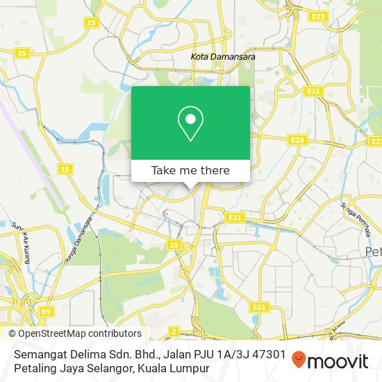 Peta Semangat Delima Sdn. Bhd., Jalan PJU 1A / 3J 47301 Petaling Jaya Selangor