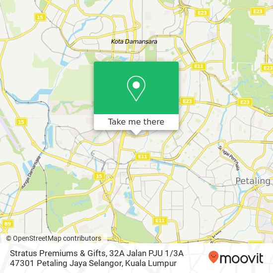 Peta Stratus Premiums & Gifts, 32A Jalan PJU 1 / 3A 47301 Petaling Jaya Selangor