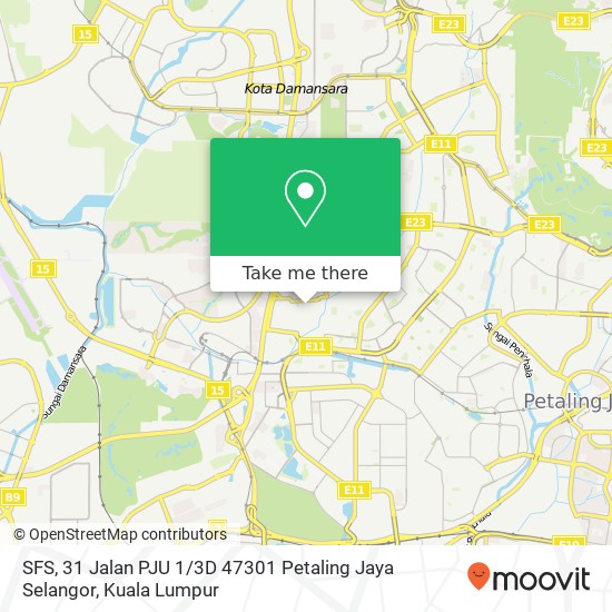 Peta SFS, 31 Jalan PJU 1 / 3D 47301 Petaling Jaya Selangor