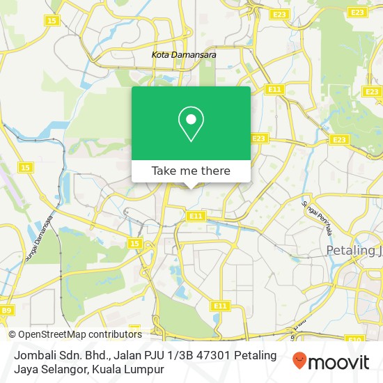 Jombali Sdn. Bhd., Jalan PJU 1 / 3B 47301 Petaling Jaya Selangor map