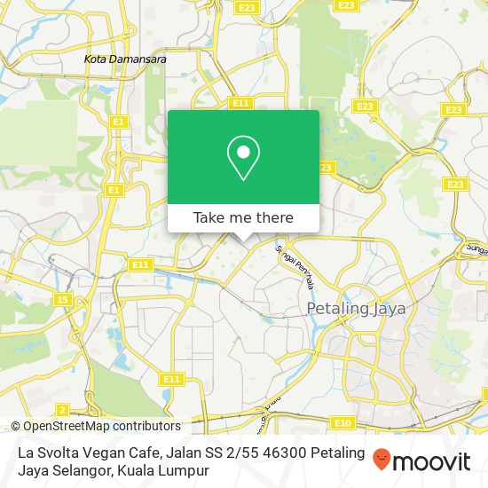 Peta La Svolta Vegan Cafe, Jalan SS 2 / 55 46300 Petaling Jaya Selangor