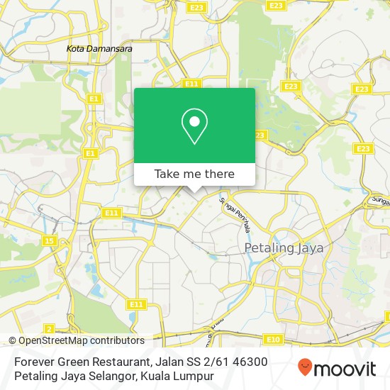 Forever Green Restaurant, Jalan SS 2 / 61 46300 Petaling Jaya Selangor map