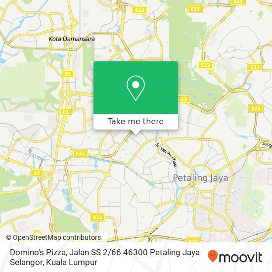 Peta Domino's Pizza, Jalan SS 2 / 66 46300 Petaling Jaya Selangor