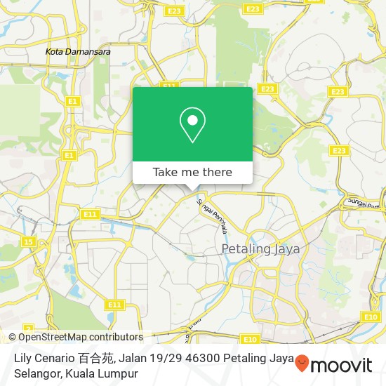 Peta Lily Cenario 百合苑, Jalan 19 / 29 46300 Petaling Jaya Selangor
