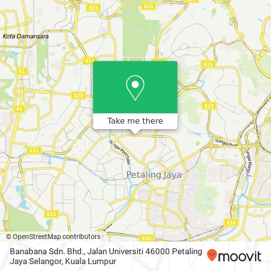 Banabana Sdn. Bhd., Jalan Universiti 46000 Petaling Jaya Selangor map