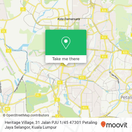 Peta Heritage Village, 31 Jalan PJU 1 / 45 47301 Petaling Jaya Selangor