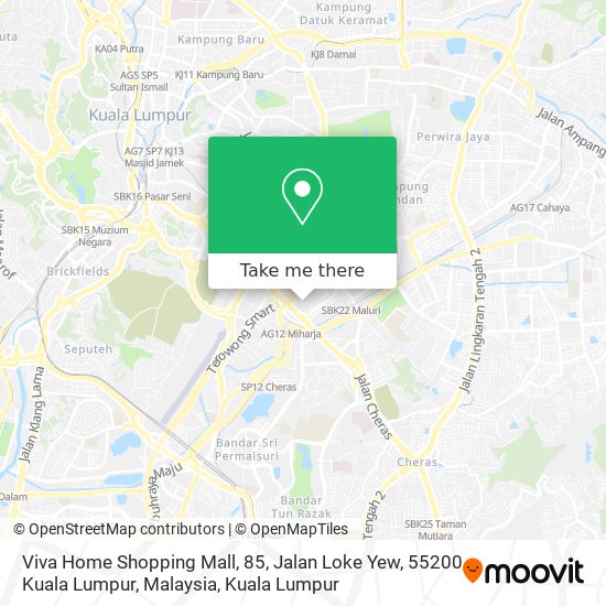 Peta Viva Home Shopping Mall, 85, Jalan Loke Yew, 55200 Kuala Lumpur, Malaysia