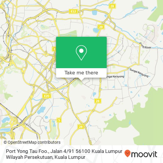 Peta Port Yong Tau Foo., Jalan 4 / 91 56100 Kuala Lumpur Wilayah Persekutuan