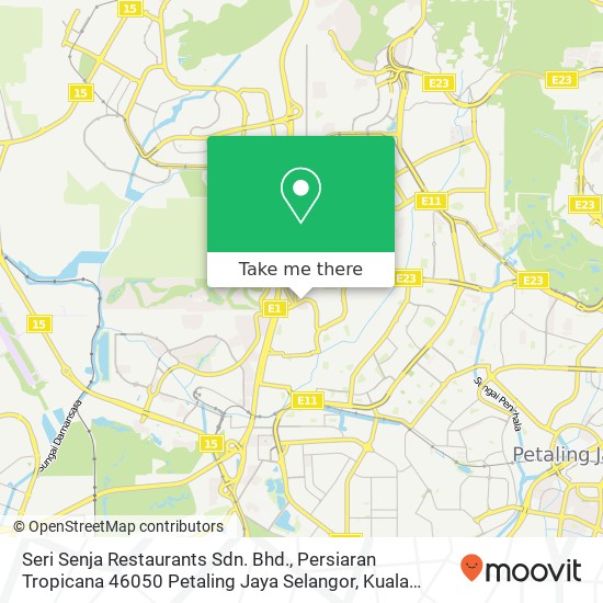 Peta Seri Senja Restaurants Sdn. Bhd., Persiaran Tropicana 46050 Petaling Jaya Selangor