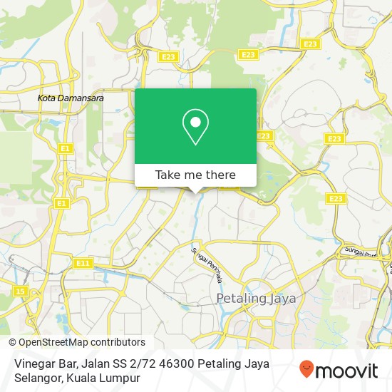 Peta Vinegar Bar, Jalan SS 2 / 72 46300 Petaling Jaya Selangor