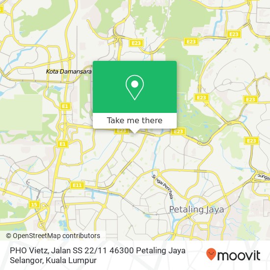 Peta PHO Vietz, Jalan SS 22 / 11 46300 Petaling Jaya Selangor