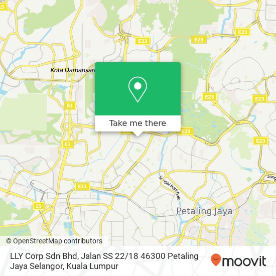 Peta LLY Corp Sdn Bhd, Jalan SS 22 / 18 46300 Petaling Jaya Selangor