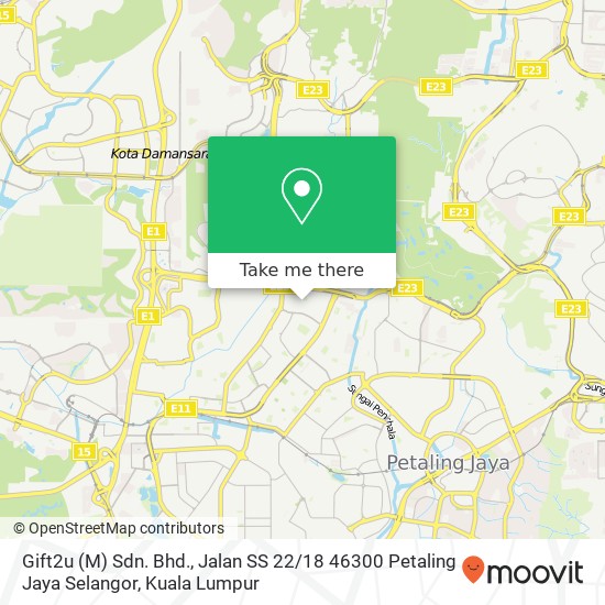 Peta Gift2u (M) Sdn. Bhd., Jalan SS 22 / 18 46300 Petaling Jaya Selangor
