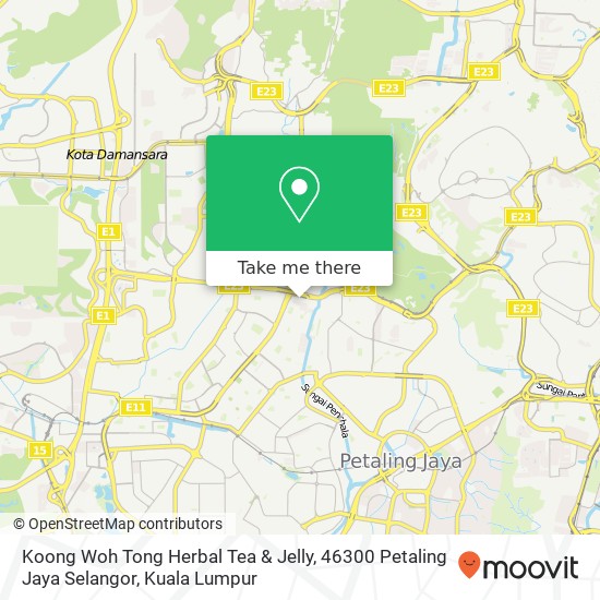 Peta Koong Woh Tong Herbal Tea & Jelly, 46300 Petaling Jaya Selangor