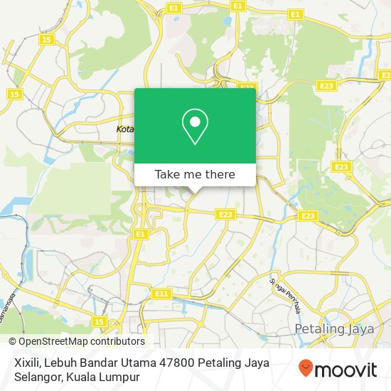 Xixili, Lebuh Bandar Utama 47800 Petaling Jaya Selangor map