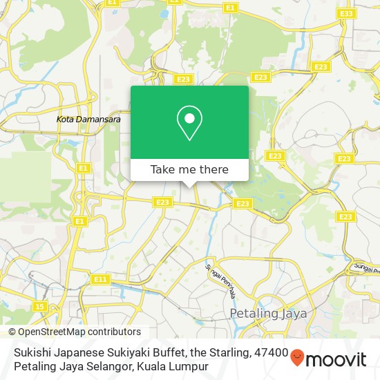 Sukishi Japanese Sukiyaki Buffet, the Starling, 47400 Petaling Jaya Selangor map