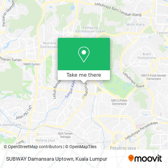 Peta SUBWAY Damansara Uptown