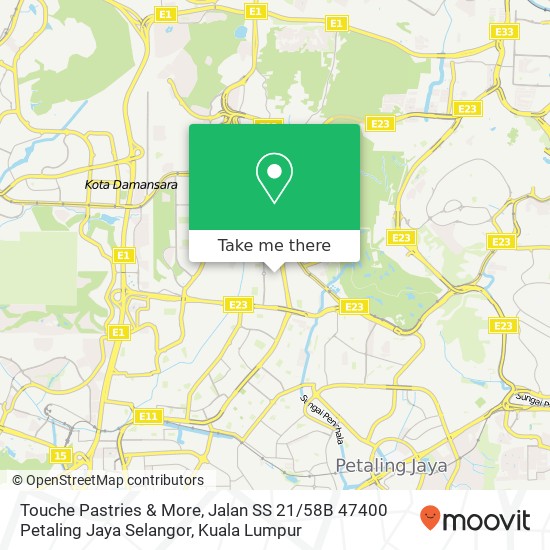 Touche Pastries & More, Jalan SS 21 / 58B 47400 Petaling Jaya Selangor map