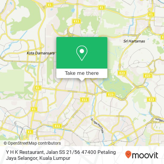 Y H K Restaurant, Jalan SS 21 / 56 47400 Petaling Jaya Selangor map