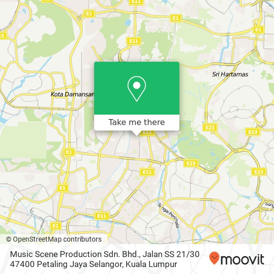 Music Scene Production Sdn. Bhd., Jalan SS 21 / 30 47400 Petaling Jaya Selangor map