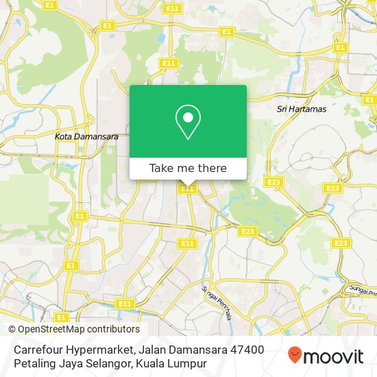 Carrefour Hypermarket, Jalan Damansara 47400 Petaling Jaya Selangor map