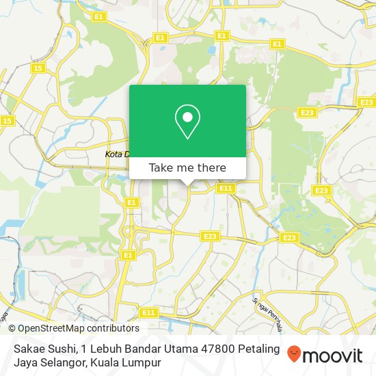 Peta Sakae Sushi, 1 Lebuh Bandar Utama 47800 Petaling Jaya Selangor