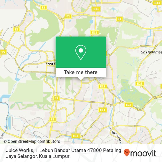 Peta Juice Works, 1 Lebuh Bandar Utama 47800 Petaling Jaya Selangor
