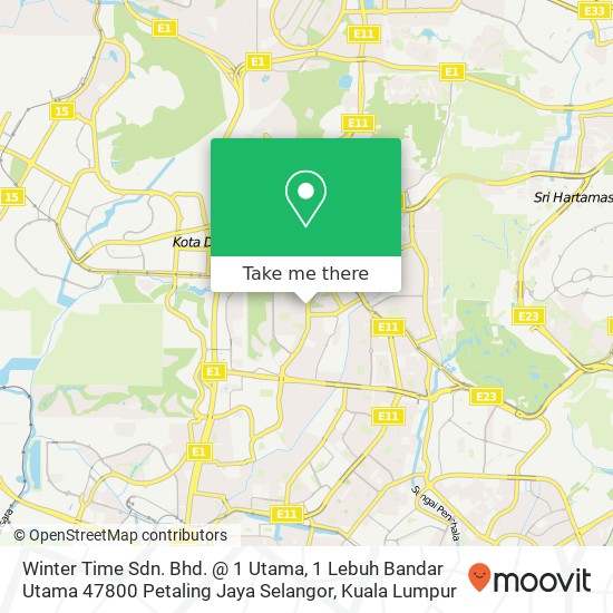 Winter Time Sdn. Bhd. @ 1 Utama, 1 Lebuh Bandar Utama 47800 Petaling Jaya Selangor map