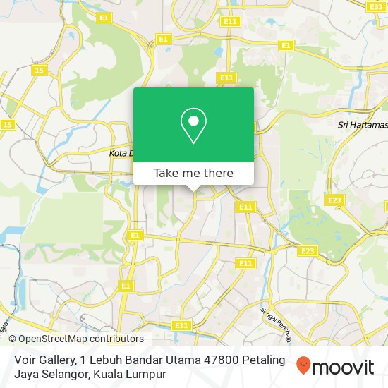 Voir Gallery, 1 Lebuh Bandar Utama 47800 Petaling Jaya Selangor map