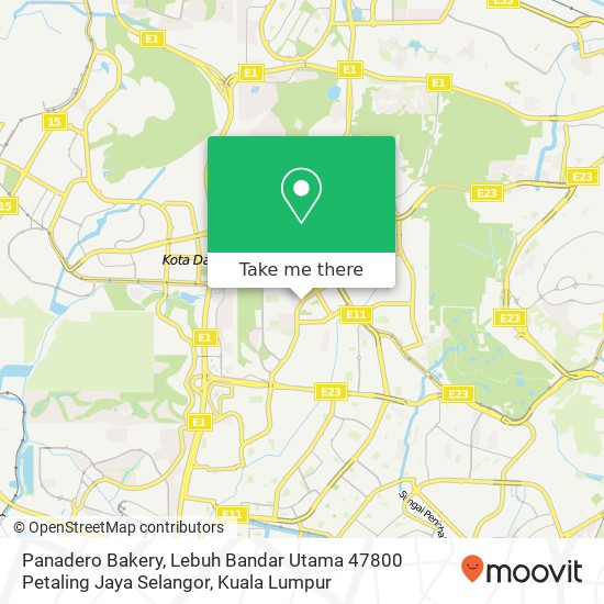 Peta Panadero Bakery, Lebuh Bandar Utama 47800 Petaling Jaya Selangor