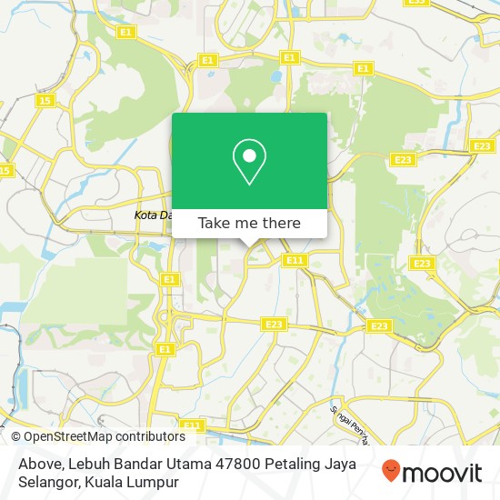 Peta Above, Lebuh Bandar Utama 47800 Petaling Jaya Selangor