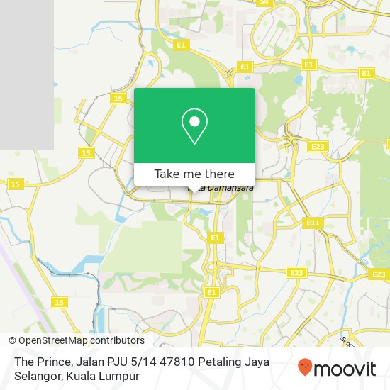 Peta The Prince, Jalan PJU 5 / 14 47810 Petaling Jaya Selangor