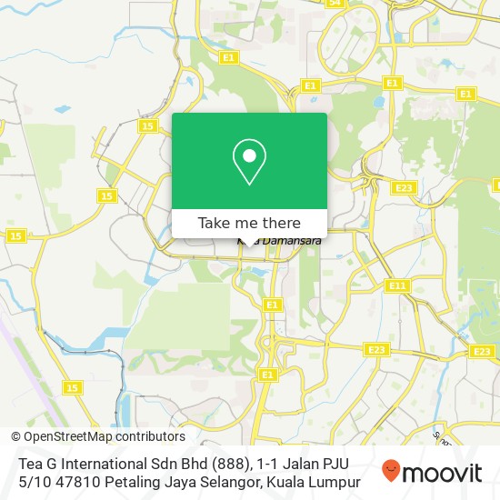 Tea G International Sdn Bhd (888), 1-1 Jalan PJU 5 / 10 47810 Petaling Jaya Selangor map