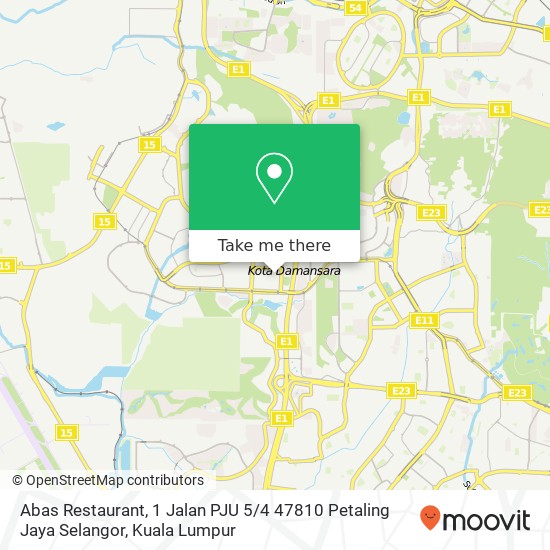 Abas Restaurant, 1 Jalan PJU 5 / 4 47810 Petaling Jaya Selangor map