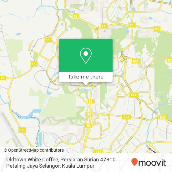 Oldtown White Coffee, Persiaran Surian 47810 Petaling Jaya Selangor map