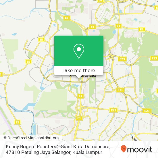 Peta Kenny Rogers Roasters@Giant Kota Damansara, 47810 Petaling Jaya Selangor