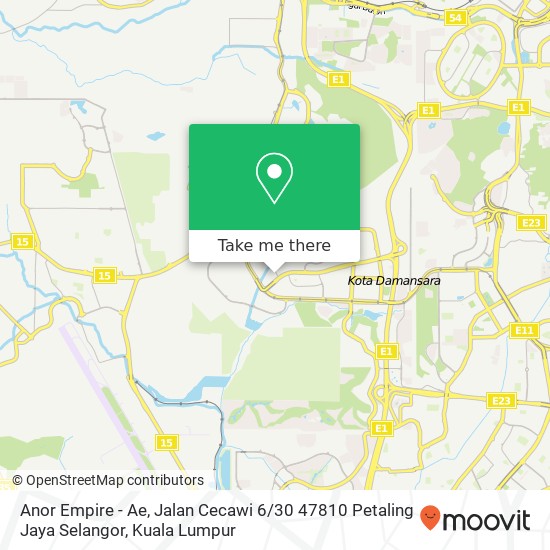 Peta Anor Empire - Ae, Jalan Cecawi 6 / 30 47810 Petaling Jaya Selangor