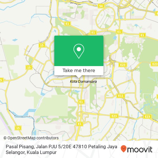 Peta Pasal Pisang, Jalan PJU 5 / 20E 47810 Petaling Jaya Selangor