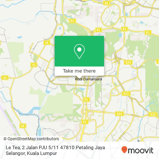 Peta Le Tea, 2 Jalan PJU 5 / 11 47810 Petaling Jaya Selangor