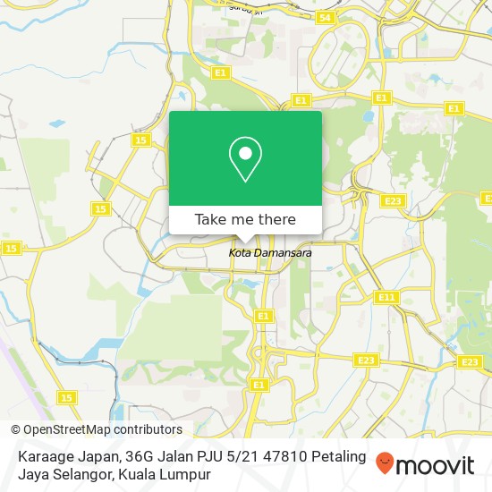 Karaage Japan, 36G Jalan PJU 5 / 21 47810 Petaling Jaya Selangor map