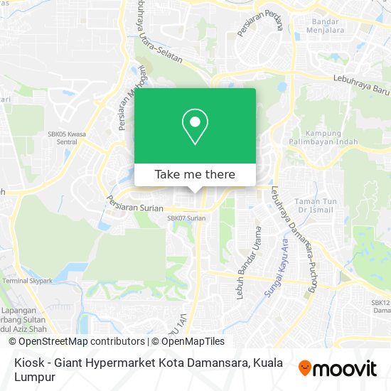 Kiosk - Giant Hypermarket Kota Damansara map