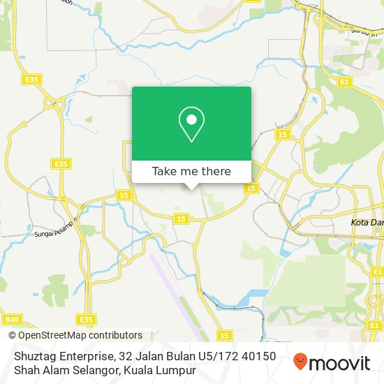 Peta Shuztag Enterprise, 32 Jalan Bulan U5 / 172 40150 Shah Alam Selangor