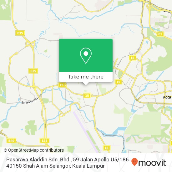 Peta Pasaraya Aladdin Sdn. Bhd., 59 Jalan Apollo U5 / 186 40150 Shah Alam Selangor